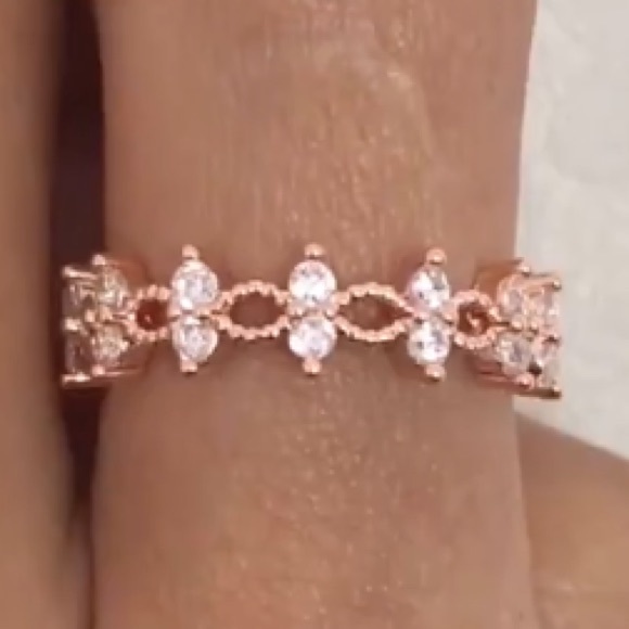 NEW Rose Gold Double Round Brilliant Cut Band - Picture 4 of 4